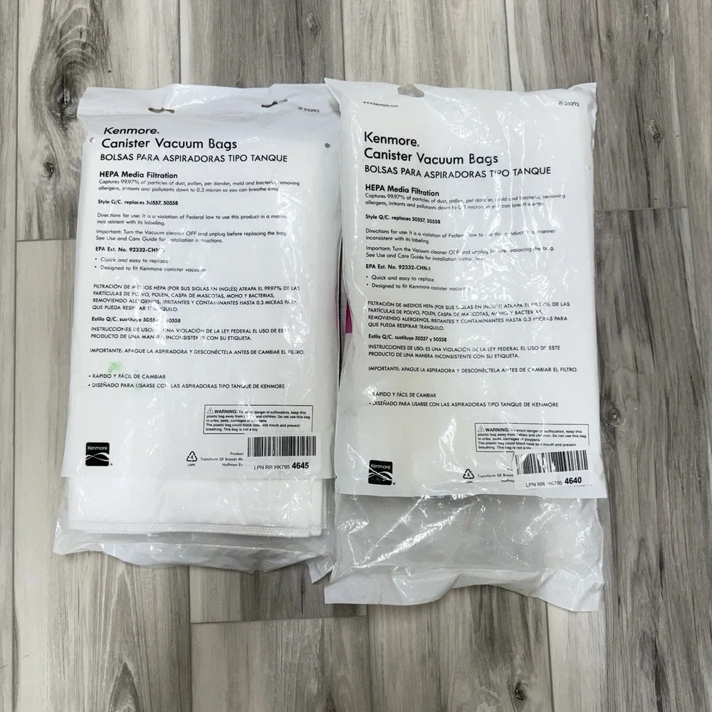 6 Kenmore Sears Type Q/C HEPA Vacuum Bags Style 5055 20-50558 50557‎ 53292 2X
